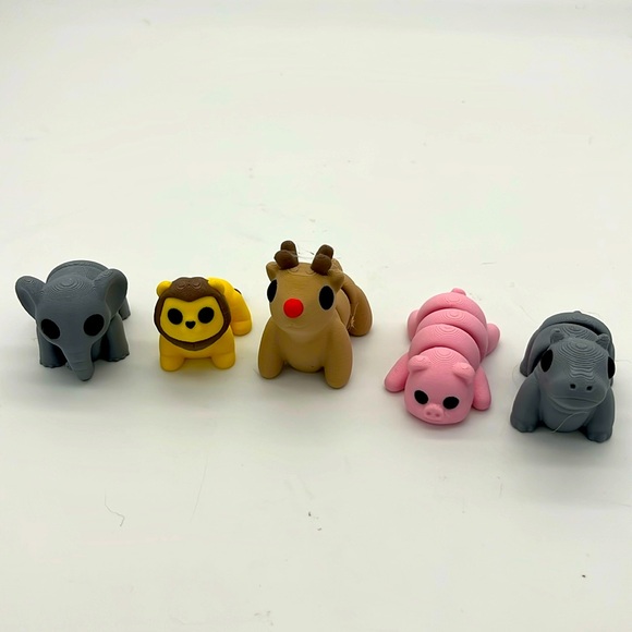 3D printed 5 Pack Animals Fidget Toy Fun Collectible Stress … - Picture 1 of 6